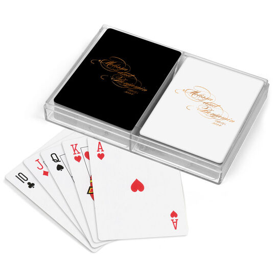 Romantic Script Double Deck Playing Cards